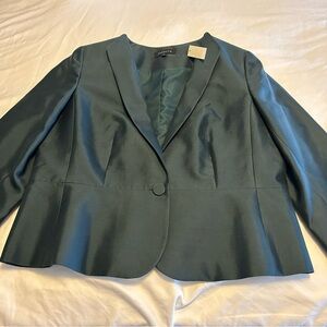 Talbots Forest Green Blazer Structured Suit Jacket